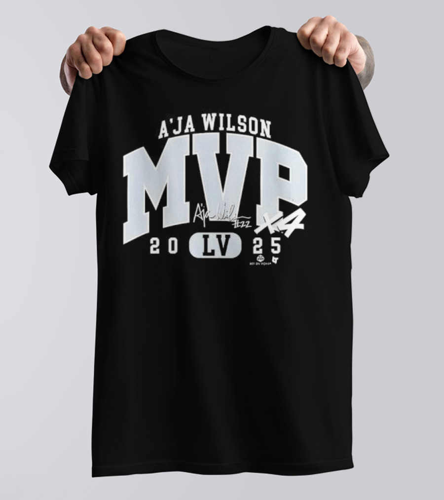 A'ja Wilson MVP 2025 LV Basketball Signature T-Shirt