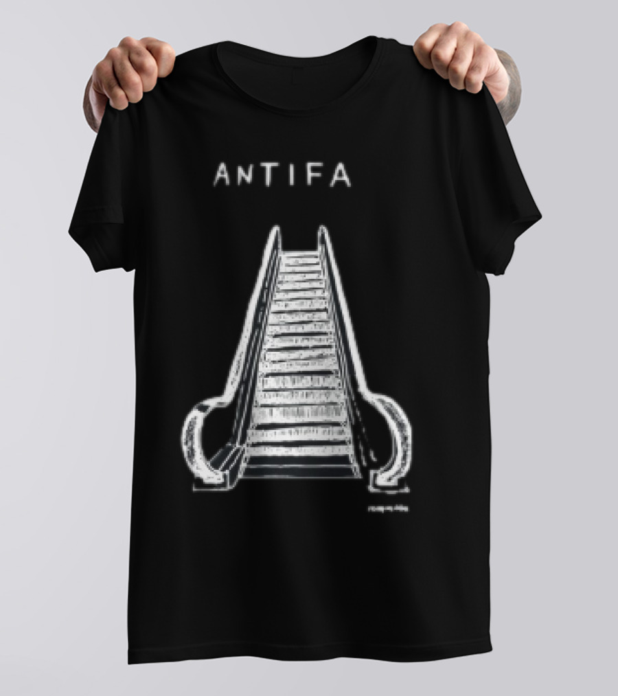 ANTIFA Escalator Stairs With Symbolic Message T-Shirt