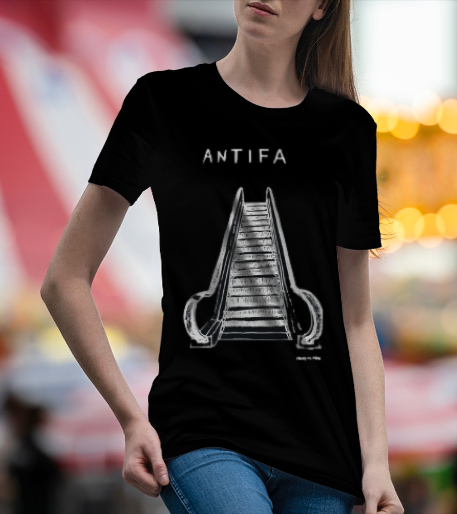 ANTIFA Escalator Stairs With Symbolic Message T-Shirt