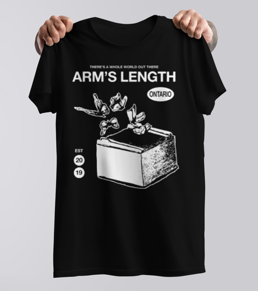 Arm's Length There's A Whole World Out There Butterfly Cube Art Set 1 T-Shirt