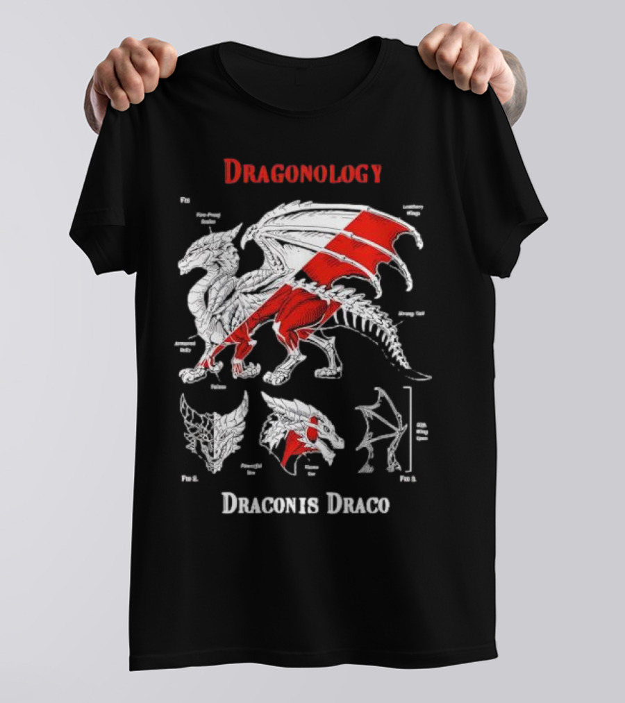 Dragonology Draconis Draco Anatomy Diagram Dragon Study T-Shirt