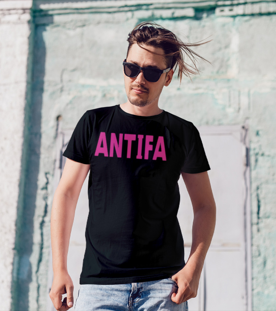 ANTIFA Bold Pink Text Carrie Milburn T-Shirt