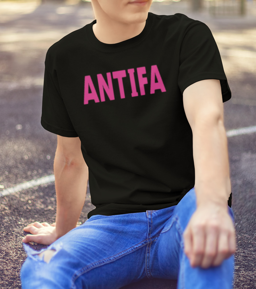 ANTIFA Bold Pink Text Carrie Milburn T-Shirt