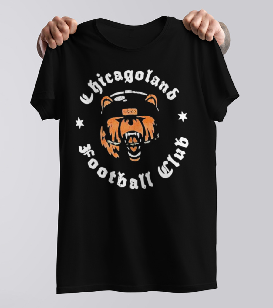 Chicagoland Football Club Bear Face Logo Vintage Style T-Shirt