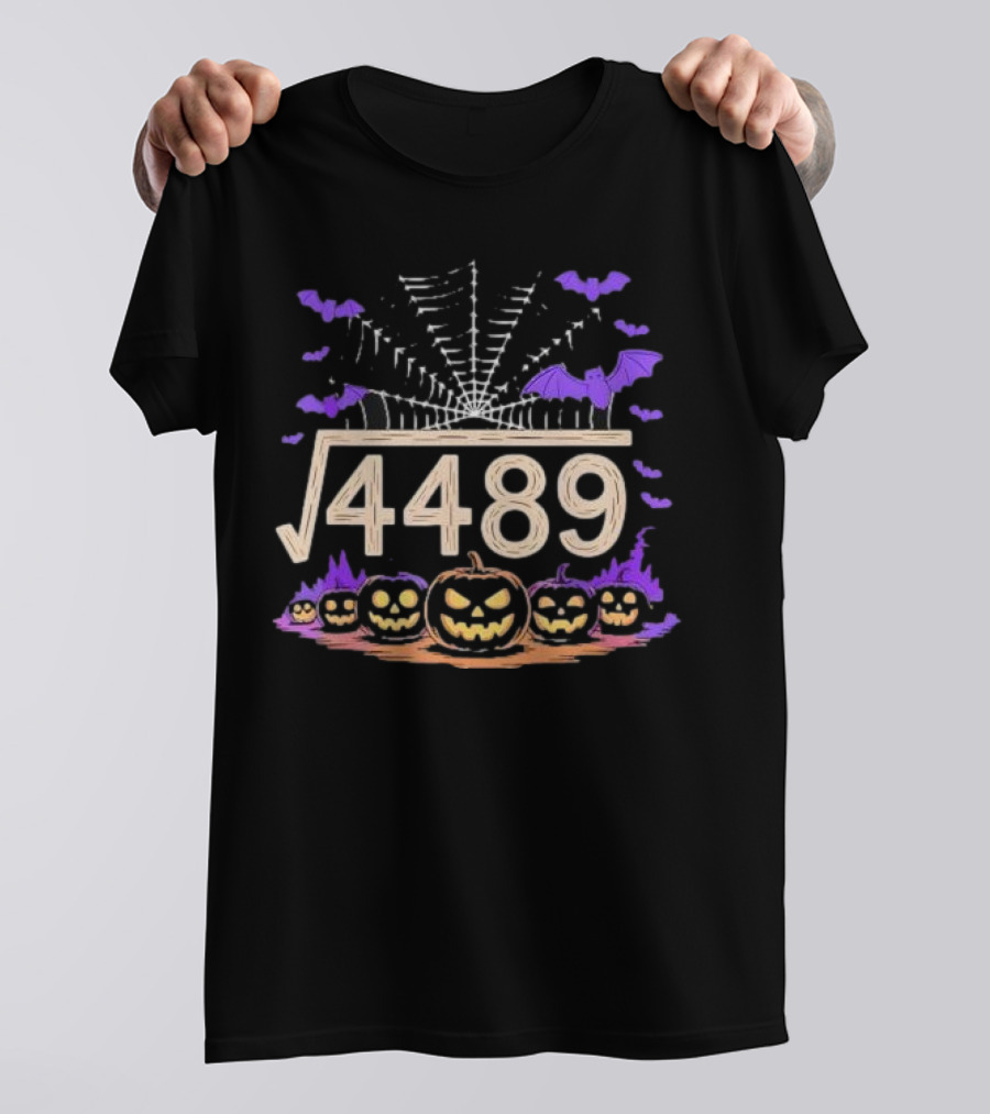 Funny Halloween Math Teacher Square Root 67 Meme 4489 T-Shirt