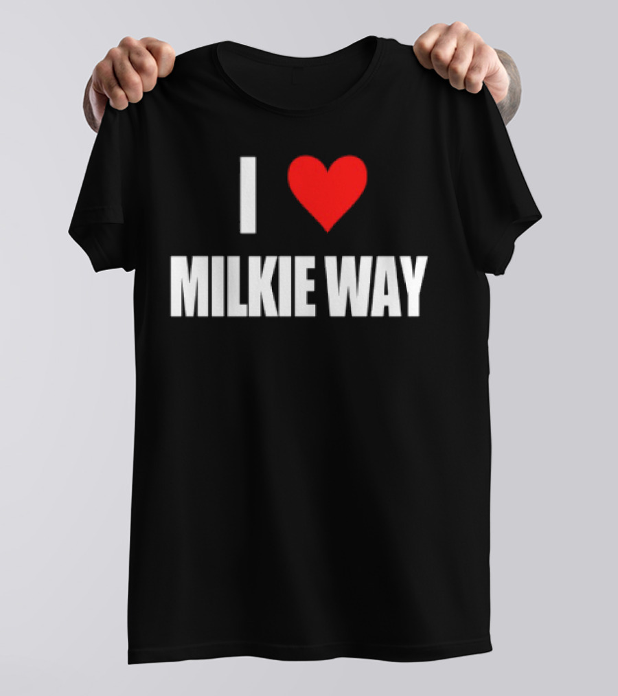 I Love Milkie Way Cute Cow Theme T-Shirt