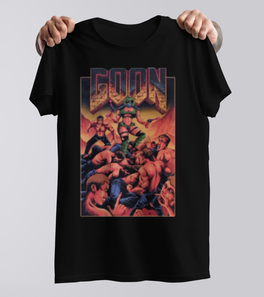 Goon Comic Style Muscle Battle Retro Graphics T-Shirt