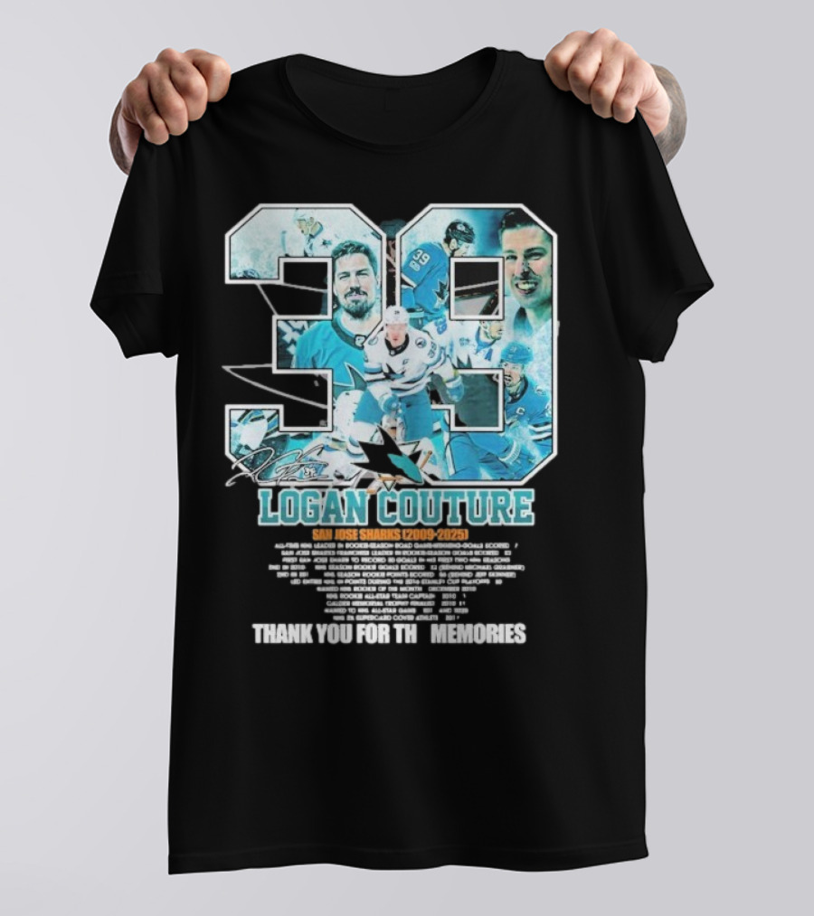 Logan Couture San Jose Sharks 2009 2025 Hockey Memories Thank You T-Shirt