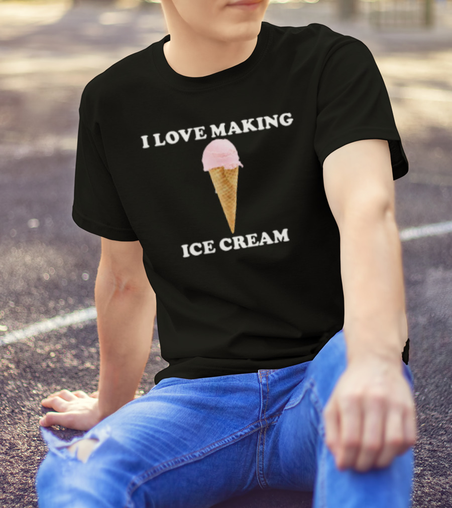 I Love Making Ice Cream Cone Lovers Delight Orbital Style T-Shirt