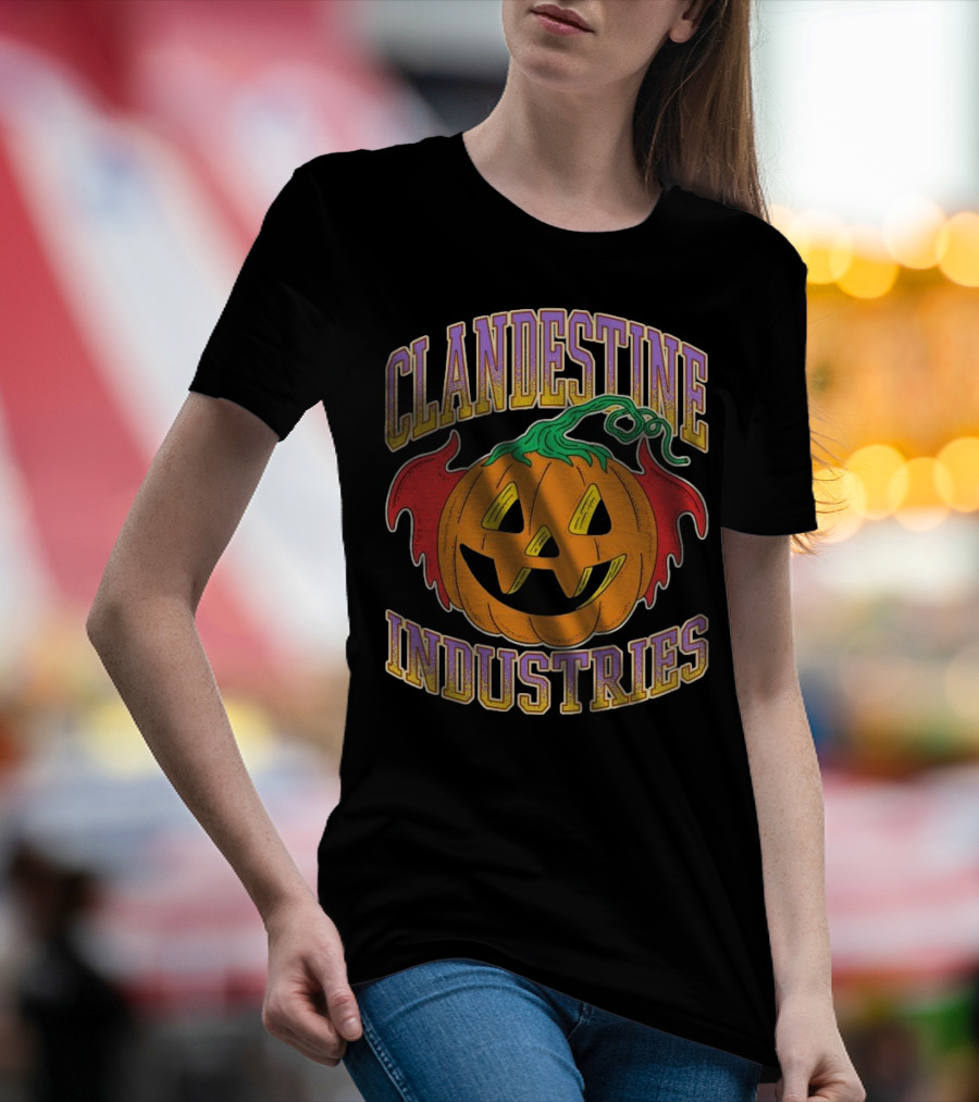Clandestine Industries Halloween Bat Pumpkin T-Shirt