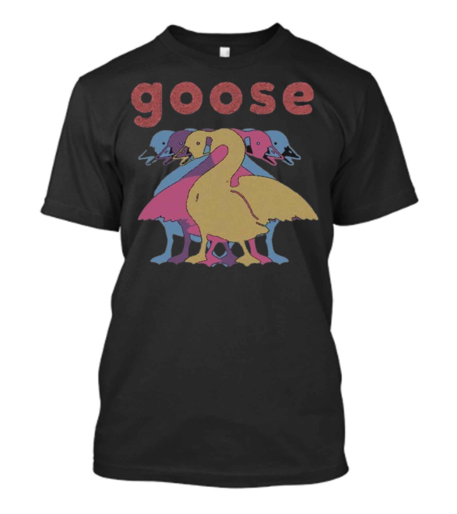 Goose Multicolor Stacked Ducks Wine Theme T-Shirt