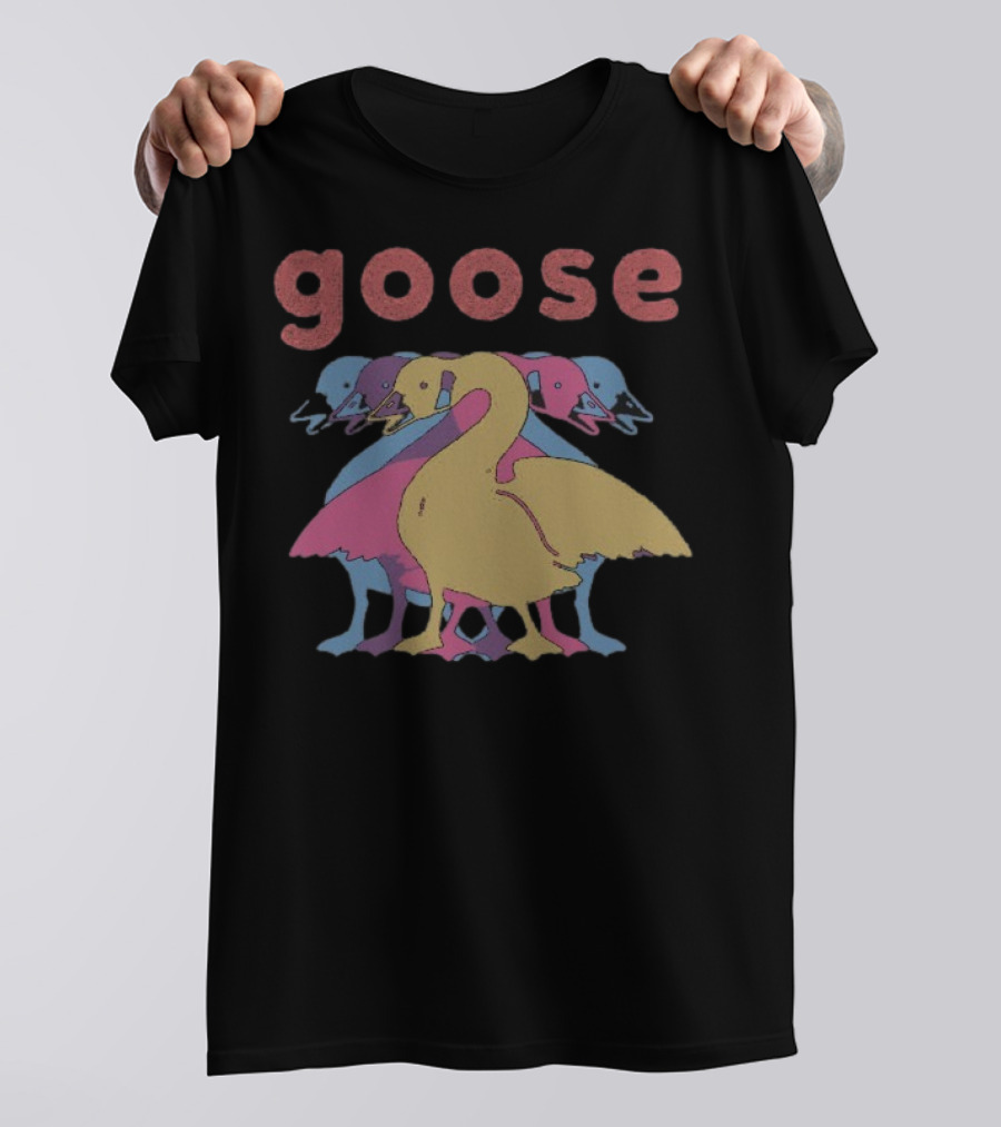 Goose Multicolor Stacked Ducks Wine Theme T-Shirt