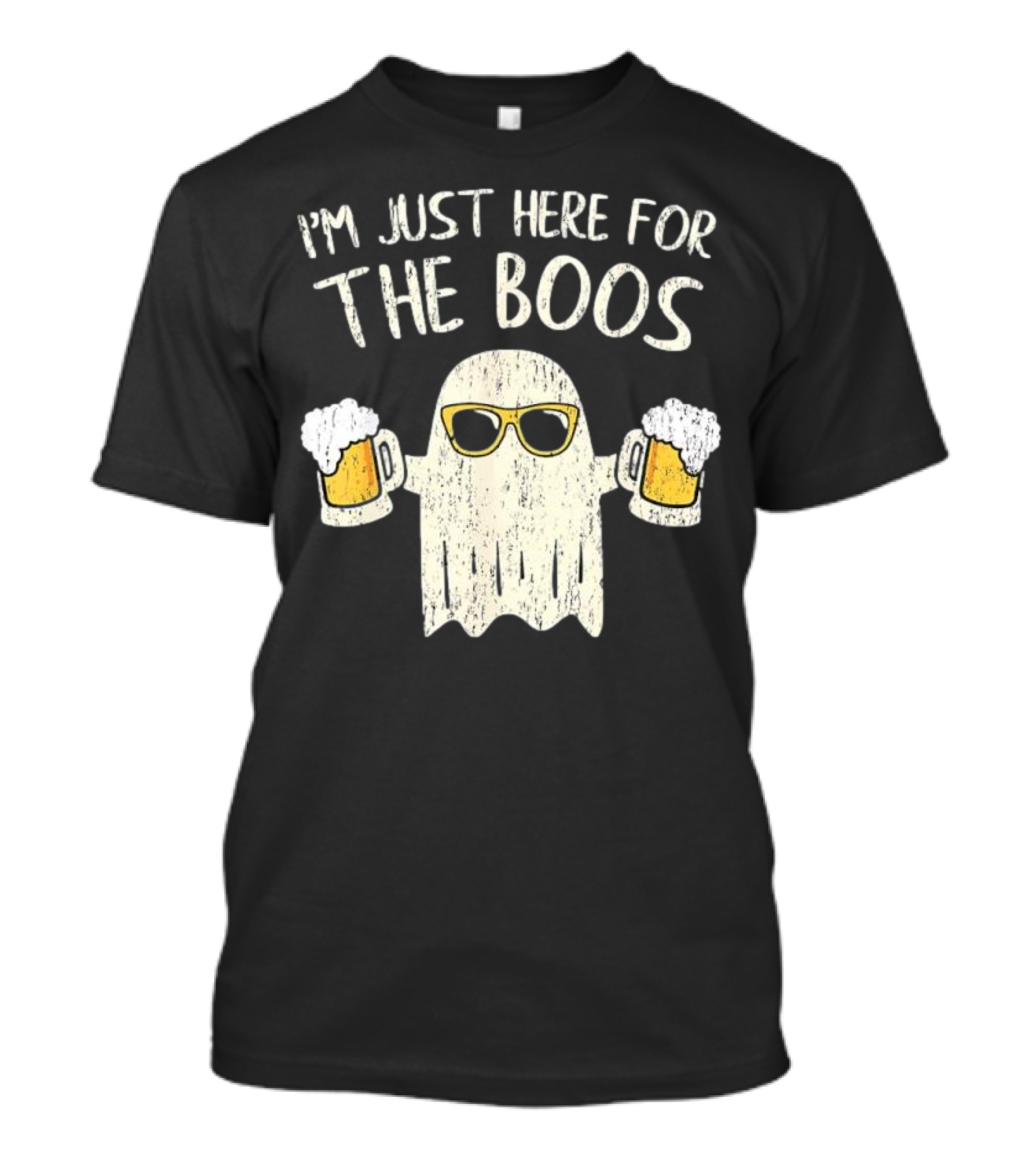I'm Just Here For The Boos Funny Ghost Sunglasses Beer S T-Shirt