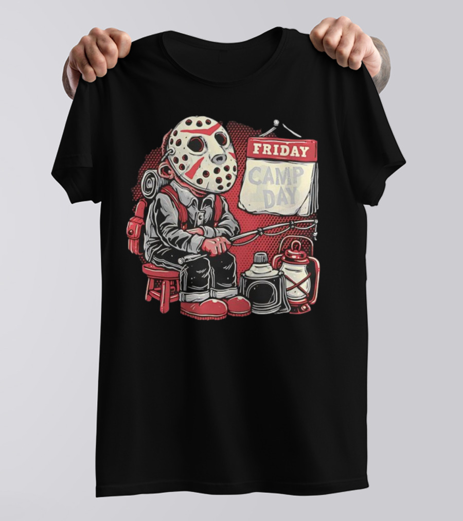 Friday Camp Day Jason Voorhees Camping Theme T-Shirt