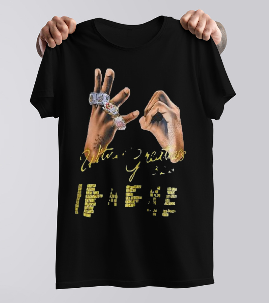 LeBron James Witness Greatness Rings Hands 23 GOAT Championship T-Shirt