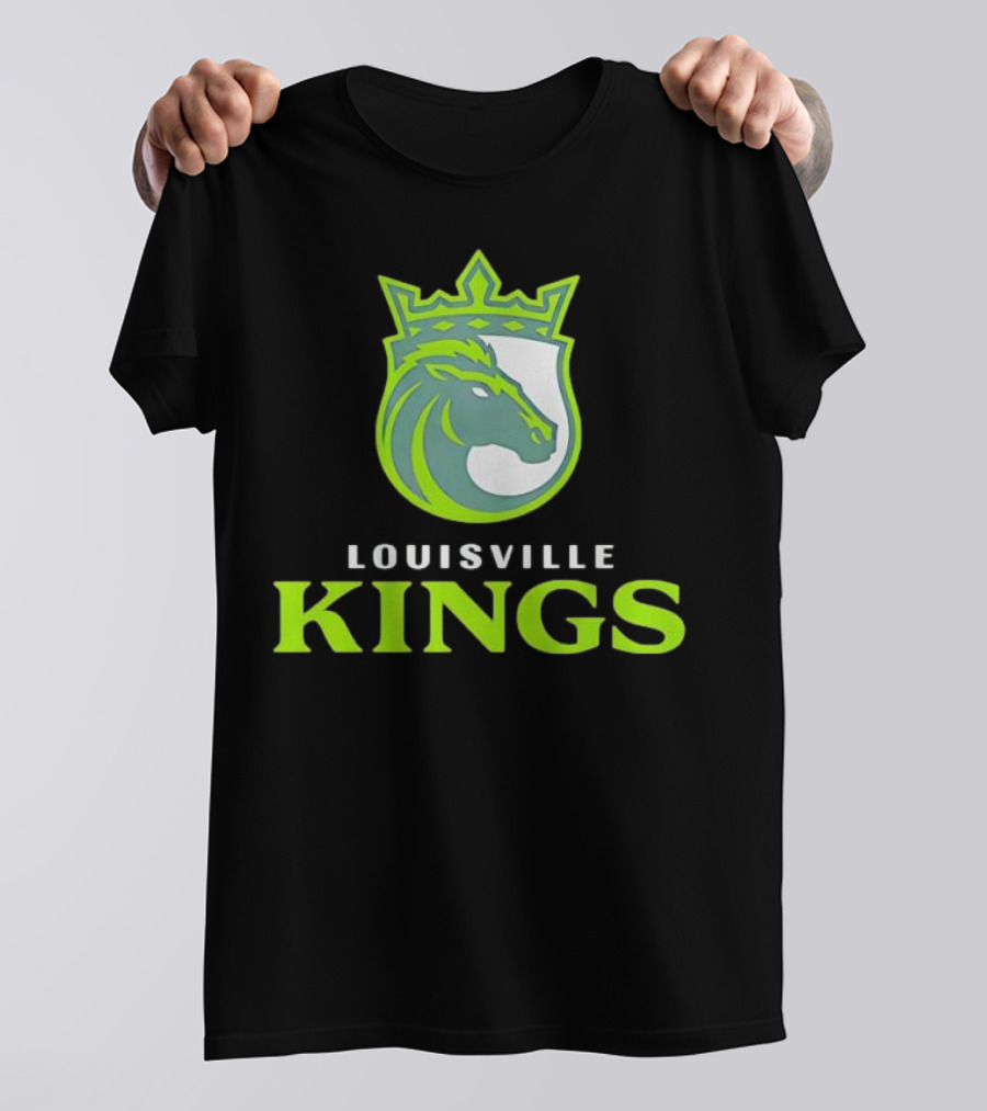 Louisville Kings Horse Emblem With Crown Branding T-Shirt