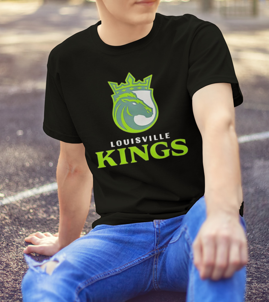 Louisville Kings Horse Emblem With Crown Branding T-Shirt