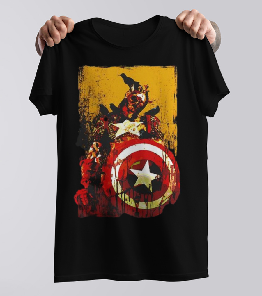 Marvel Zombies Captain America With Crows And Shield T-Shirt