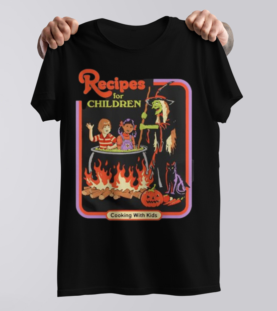 Recipes For Children Cooking With Kids Halloween Witch Cauldron Fire T-Shirt