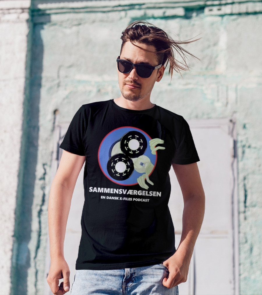 Sammensværgelsen En Dansk X Files Podcast Alien Wheel Design T-Shirt