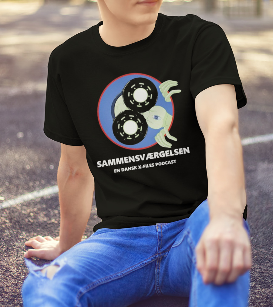 Sammensværgelsen En Dansk X Files Podcast Alien Wheel Design T-Shirt