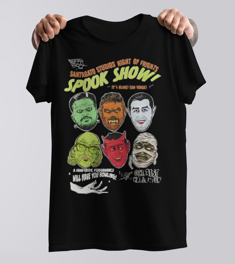 Santagato Studios Night Of Frights Spook Show Monster Mash Live On Stage T-Shirt