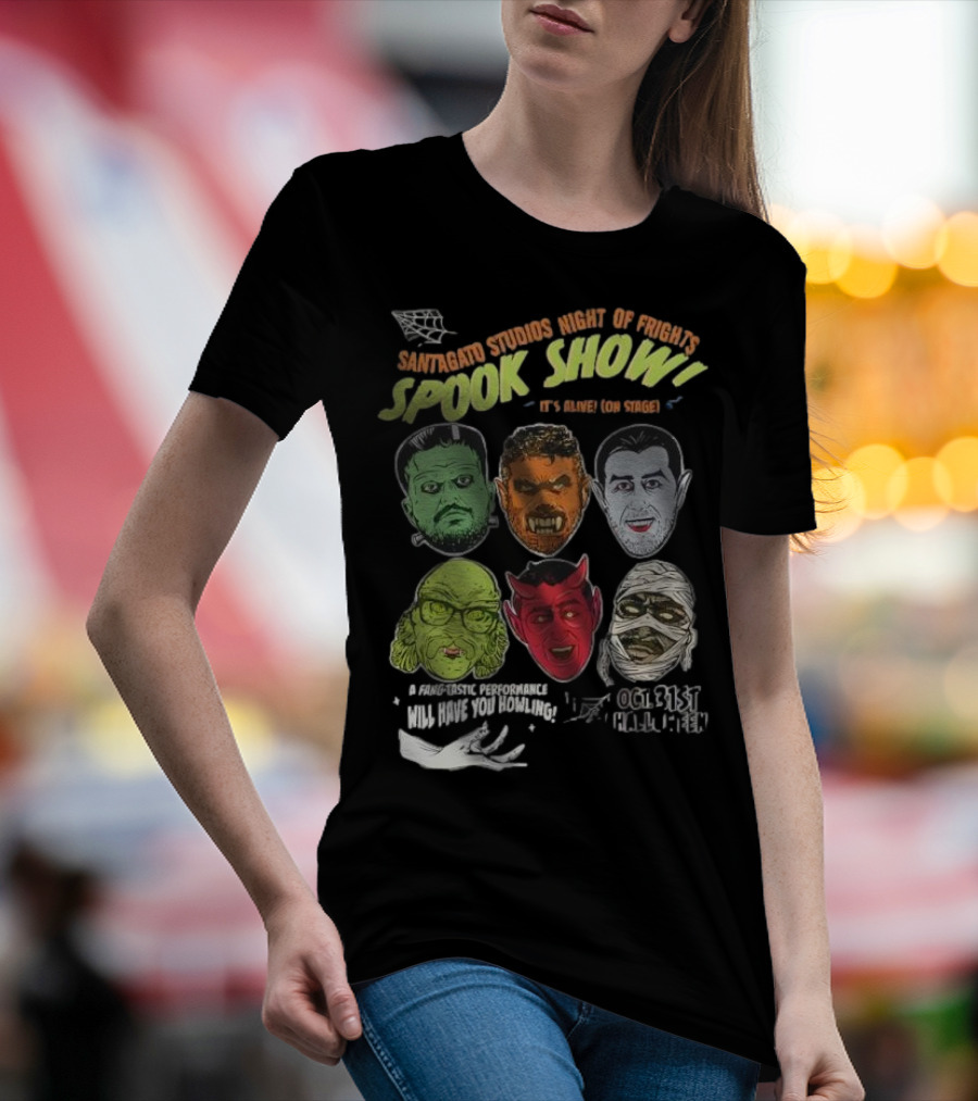 Santagato Studios Night Of Frights Spook Show Monster Mash Live On Stage T-Shirt