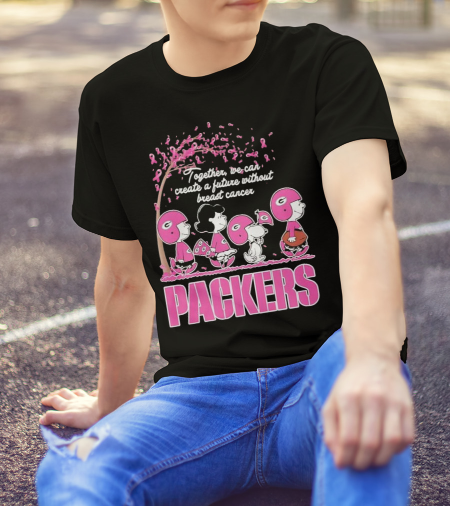 Together We Can Create A Future Without Breast Cancer Packers And Peanuts Collaboration T-Shirt