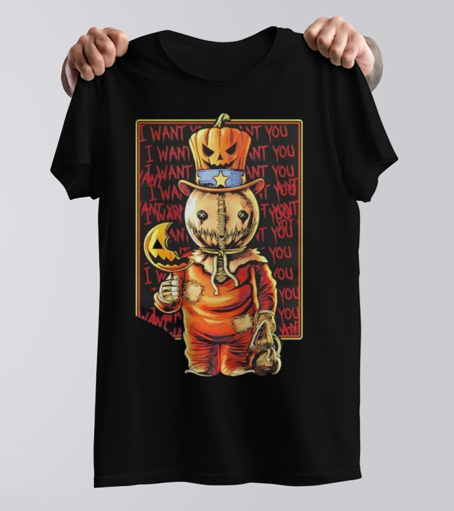 Uncle Sammy Trick 'r Treat Halloween Pumpkin Head I Want You T-Shirt