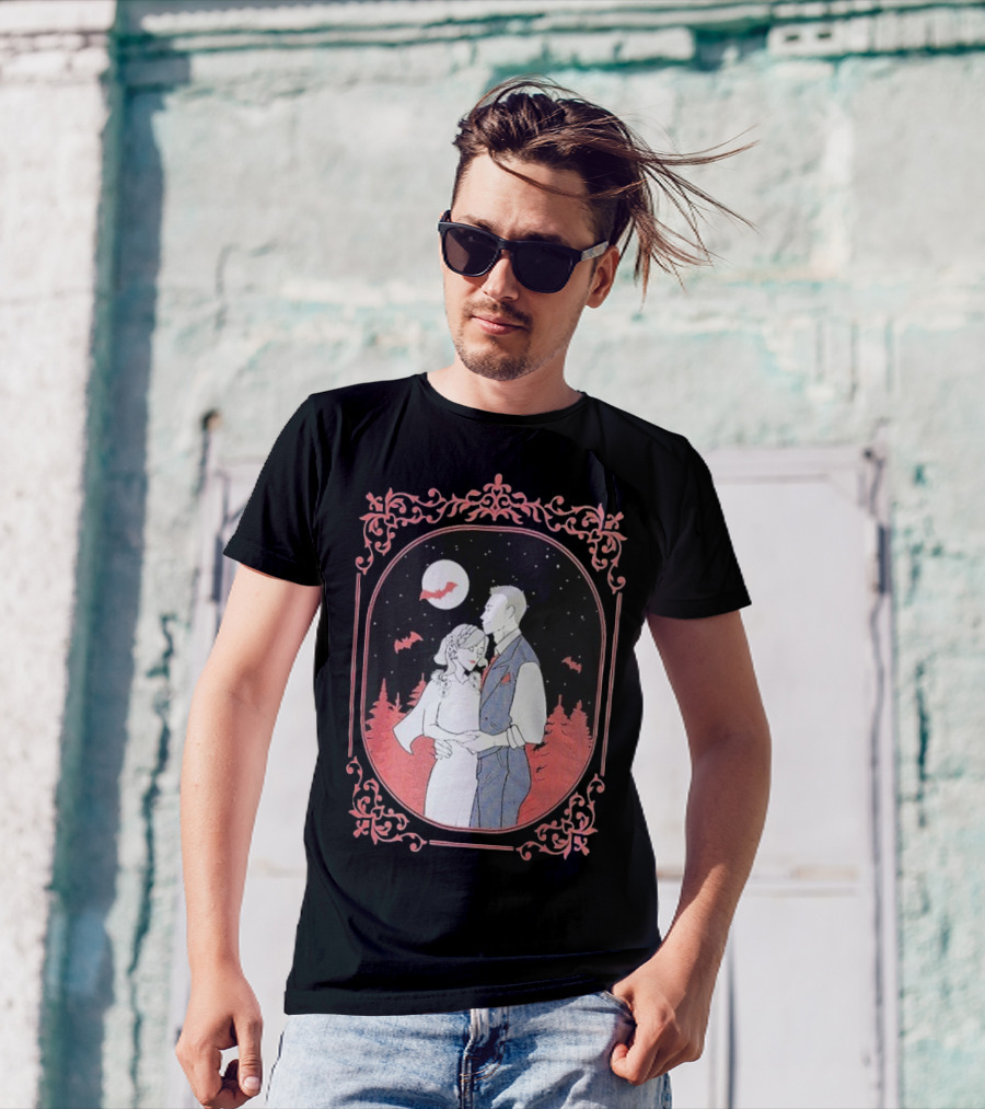 Ali Hazelwood’s Bride And Groom Halloween Romance Under Moonlight T-Shirt