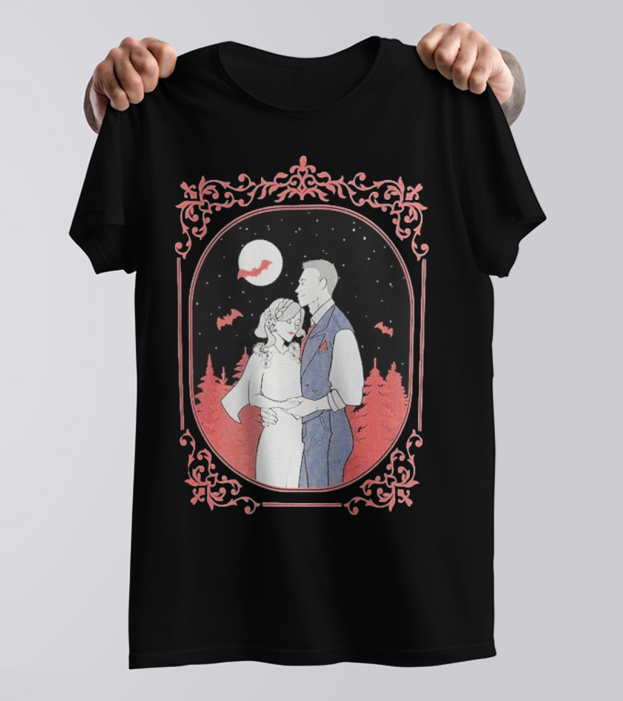 Ali Hazelwood’s Bride And Groom Halloween Romance Under Moonlight T-Shirt