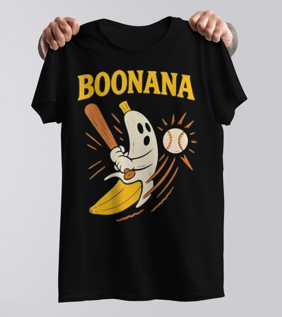 Boonana Baseball Funny Halloween Ghost Banana Costume T-Shirt