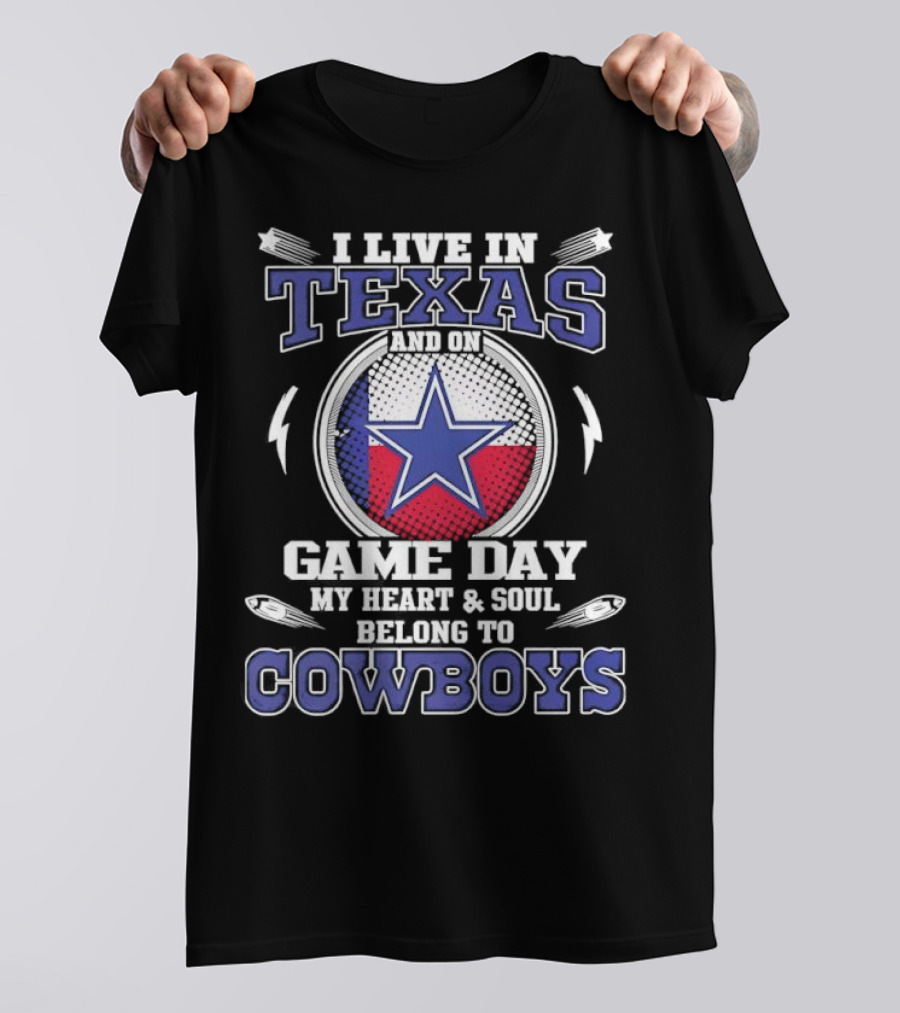 Texas Game Day Heart Soul Belong To Cowboys Dallas T-Shirt