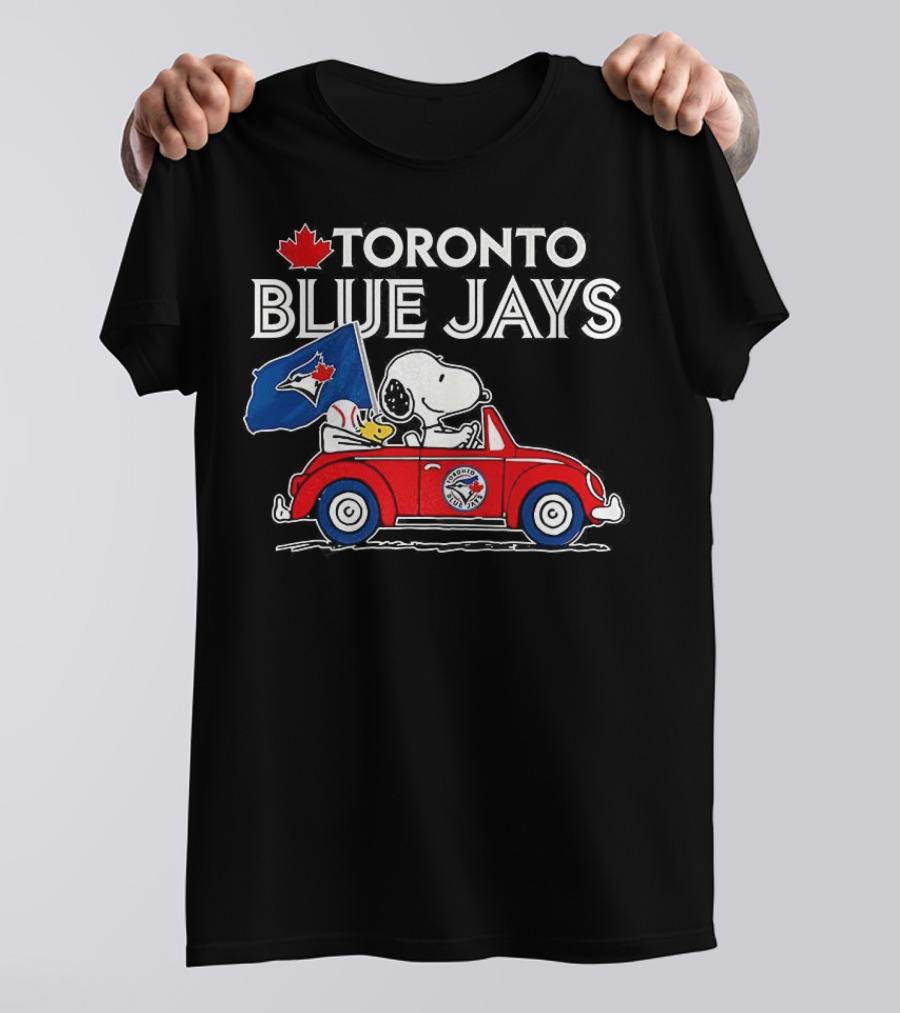 Toronto Blue Jays Snoopy Woodstock Volkswagen Beetle Fan Celebration T-Shirt