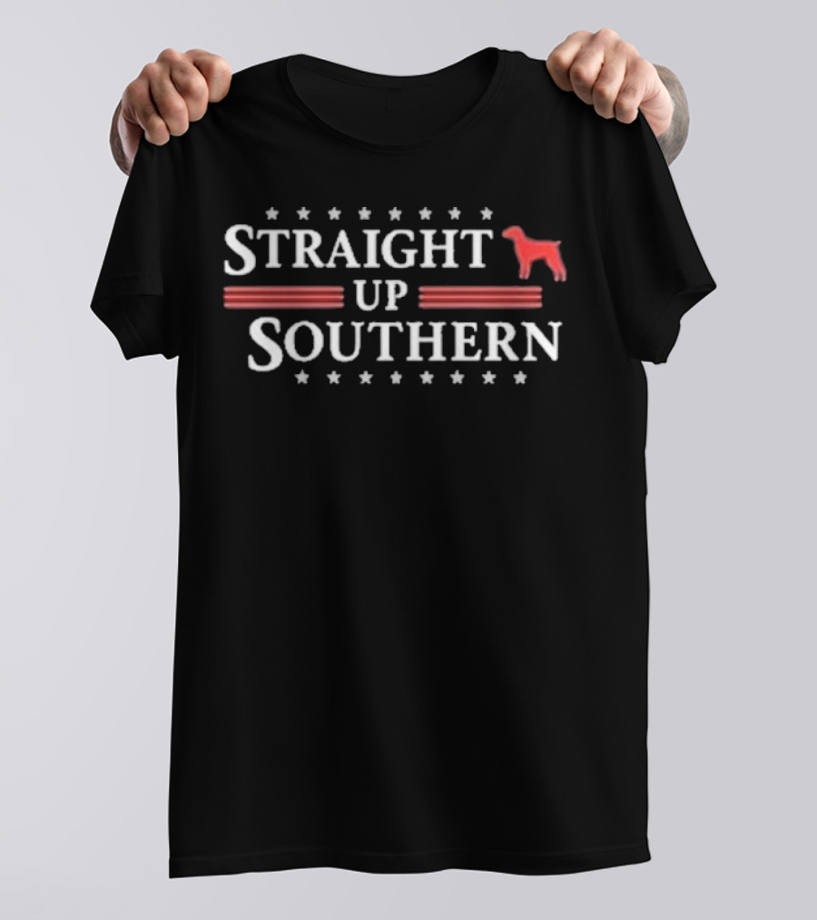 Straight Up Southern Dog Stars And Stripes T-Shirt