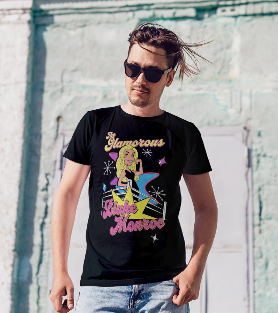 The Glamorous Blake Monroe Retro Wrestling Starburst T-Shirt