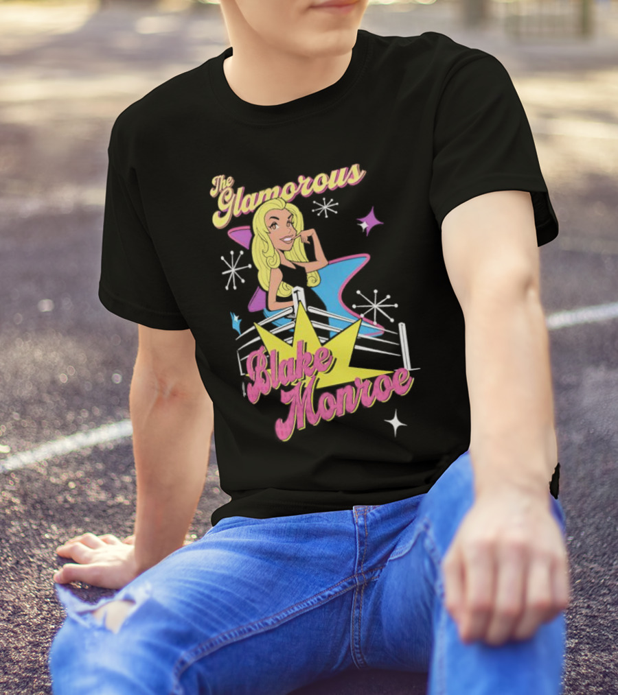 The Glamorous Blake Monroe Retro Wrestling Starburst T-Shirt