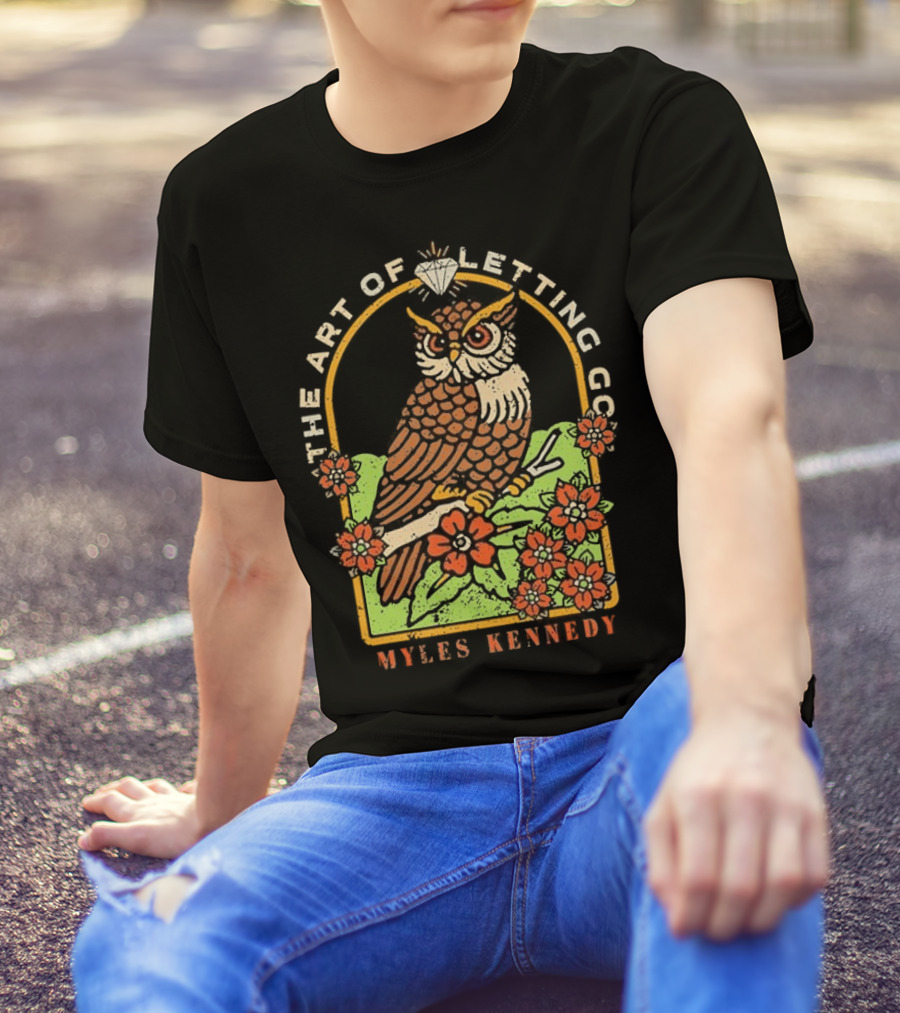 Myles Kennedy The Art Of Letting Go Diamond Owl With Flowers T-Shirt