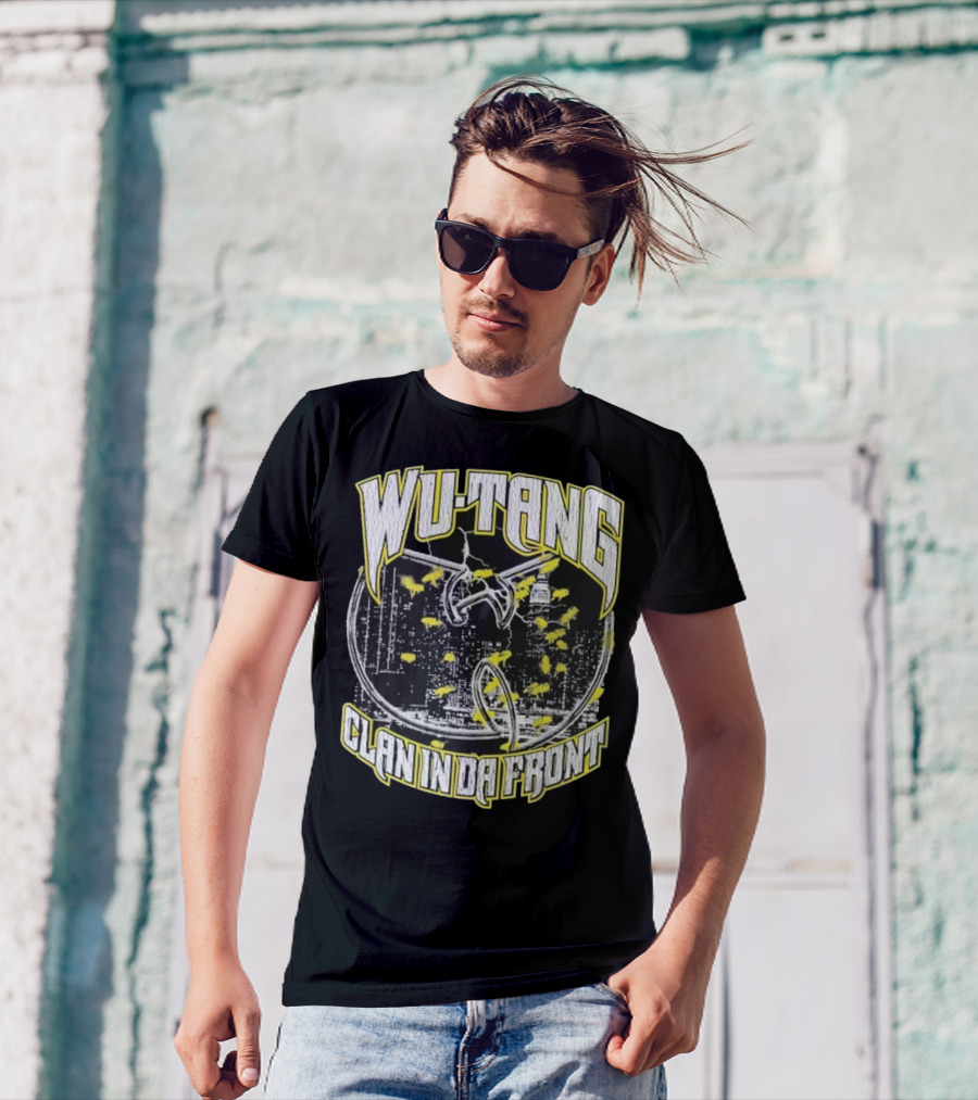 Wu-Tang Clan In Da Front City Skyline Yellow Bats T-Shirt