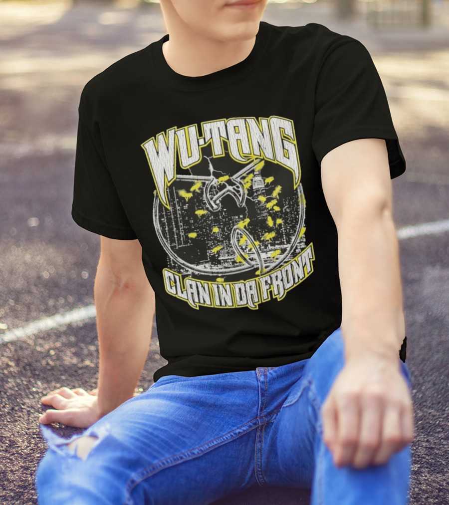 Wu-Tang Clan In Da Front City Skyline Yellow Bats T-Shirt