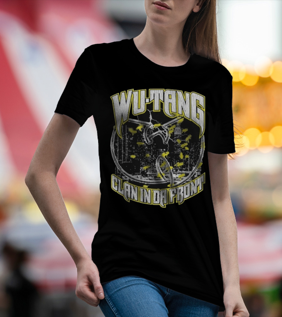 Wu-Tang Clan In Da Front City Skyline Yellow Bats T-Shirt