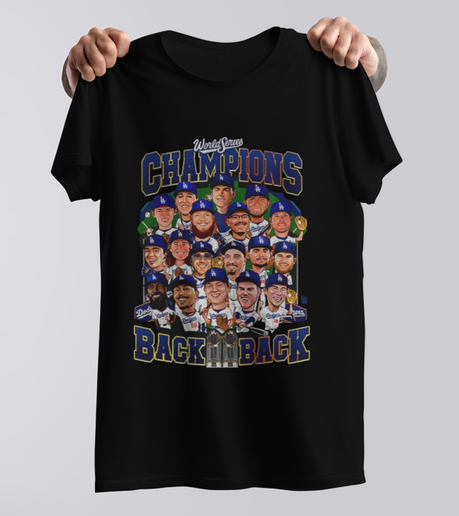 World Series Champions Back 2 Back Los Angeles Dodgers 2025 MLB Players T-Shirt