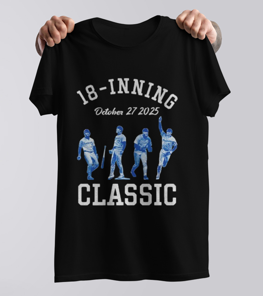 18-Inning Classic October 27 2025 Los Angeles Dodgers MLB World Champions T-Shirt