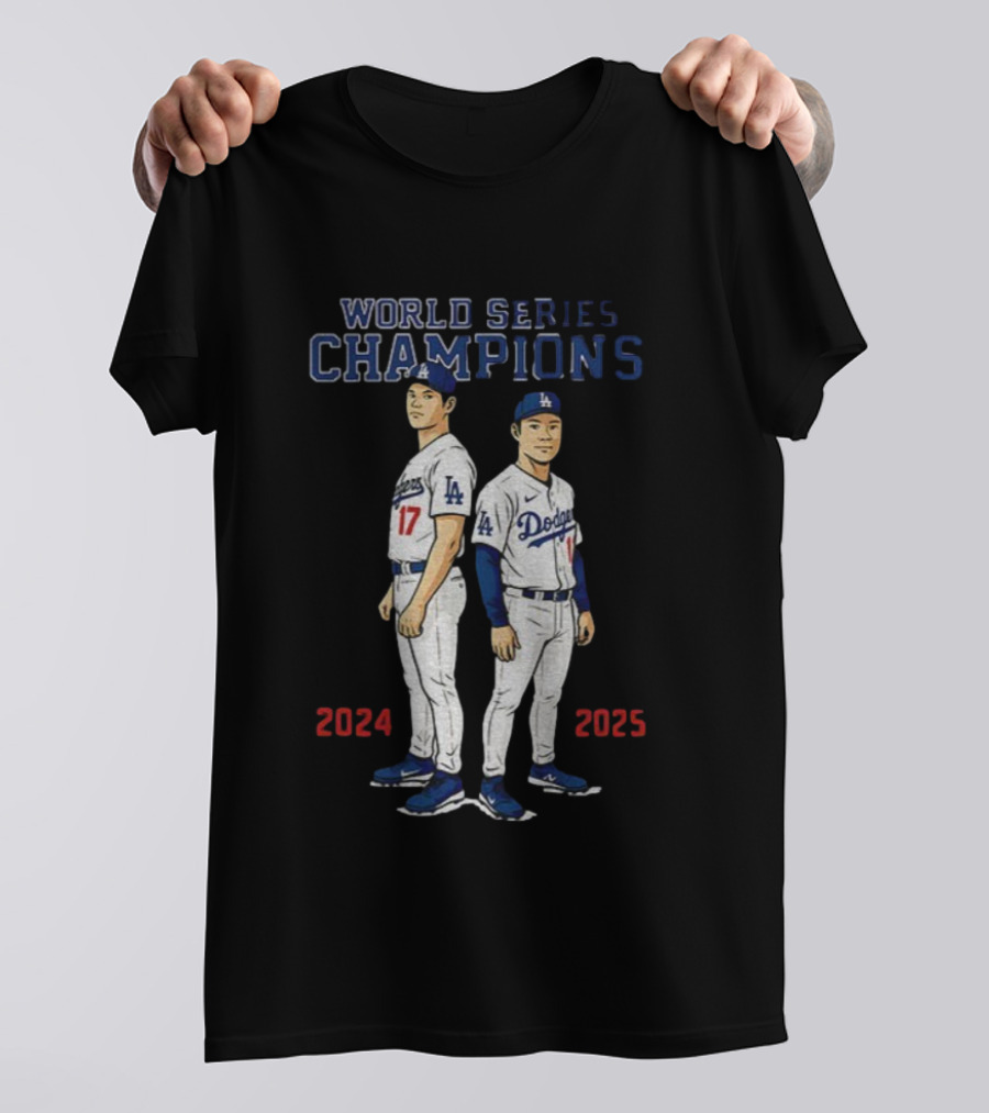 Dodgers World Series Champions 2024 2025 Ohtani Yamamoto T-Shirt