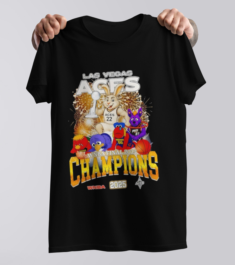 Las Vegas Aces 2025 WNBA Final Champions Phoenix Indiana Seattle Mascot T-Shirt