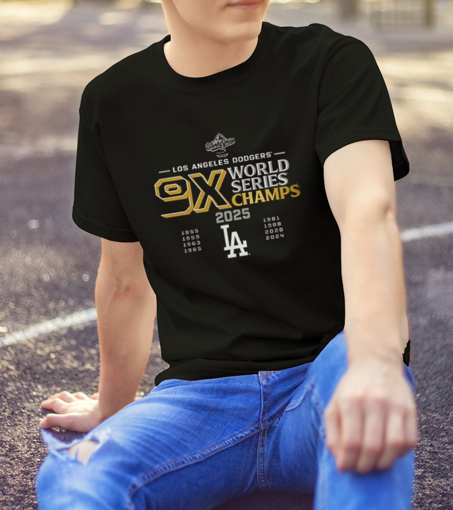 Los Angeles Dodgers 9X World Series Champs 2025 T-Shirt