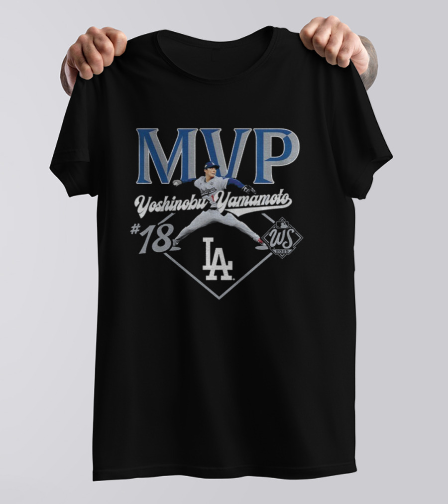 Yoshinobu Yamamoto MVP Los Angeles Dodgers 2025 World Series Champions #18 T-Shirt