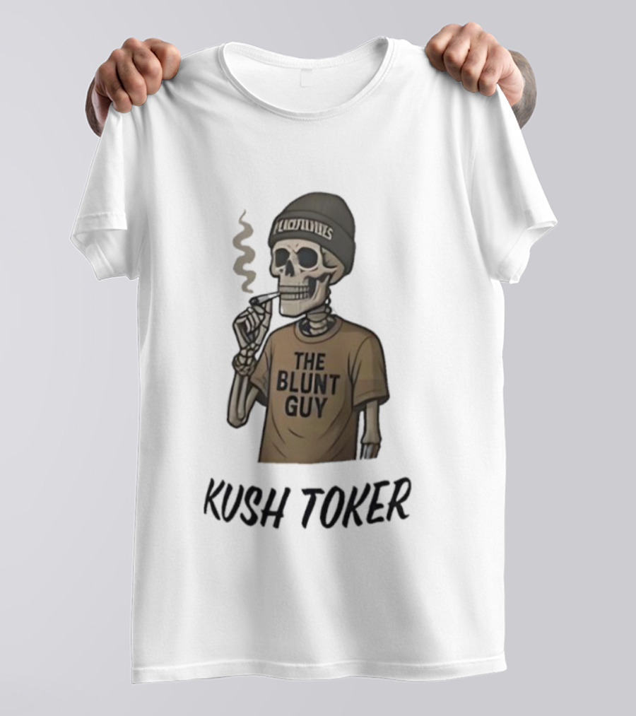Kush Toker Skeleton Smoking The Blunt Guy T-Shirt