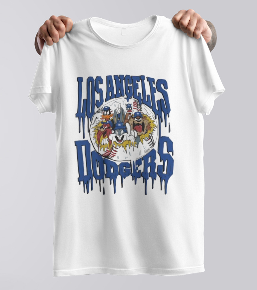 Los Angeles Dodgers Looney Tunes Dripping Vintage Style T-Shirt