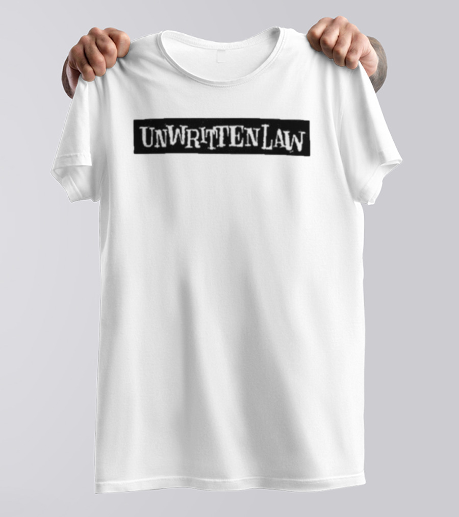 Unwritten Law Black Text White Font Band Merch T-Shirt